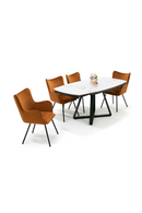 White Ceramic Extendable Dining Table | OROA Modern Cofrey | Oroatrade.com