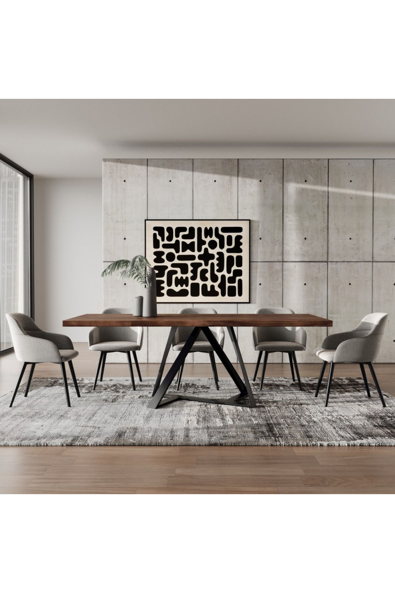 Wooden Top Industrial Dining Table | OROA Modern Keanna | Oroatrade.com