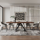 Wooden Top Industrial Dining Table | OROA Modern Keanna