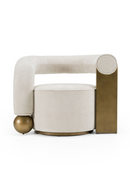 Antique Brass Beige Accent Chair | OROA Modern Tranquil | Oroa.com