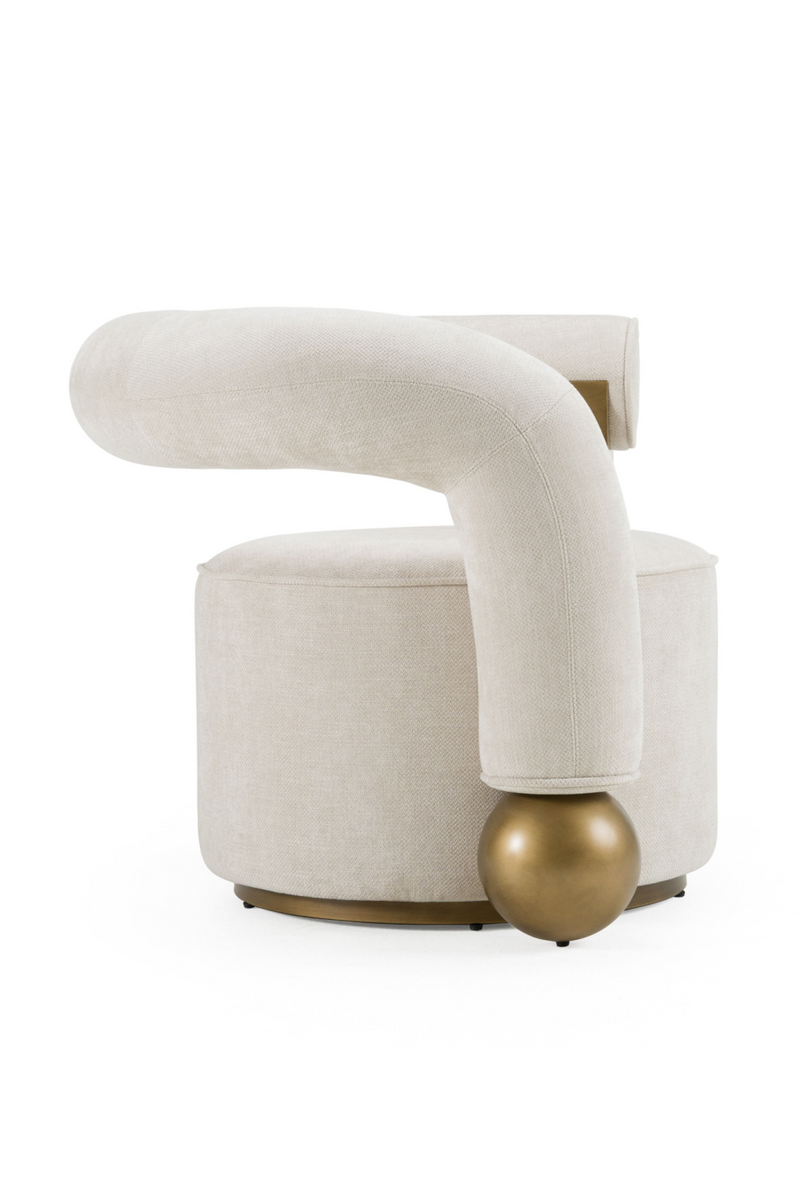 Antique Brass Beige Accent Chair | OROA Modern Tranquil | Oroa.com
