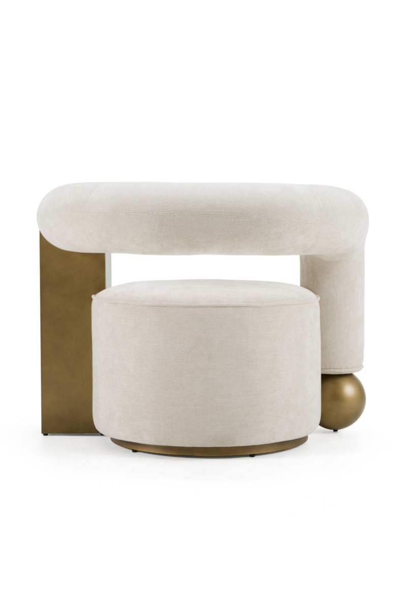 Antique Brass Beige Accent Chair | OROA Modern Tranquil | Oroa.com