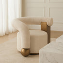 Antique Brass Beige Accent Chair | OROA Modern Tranquil