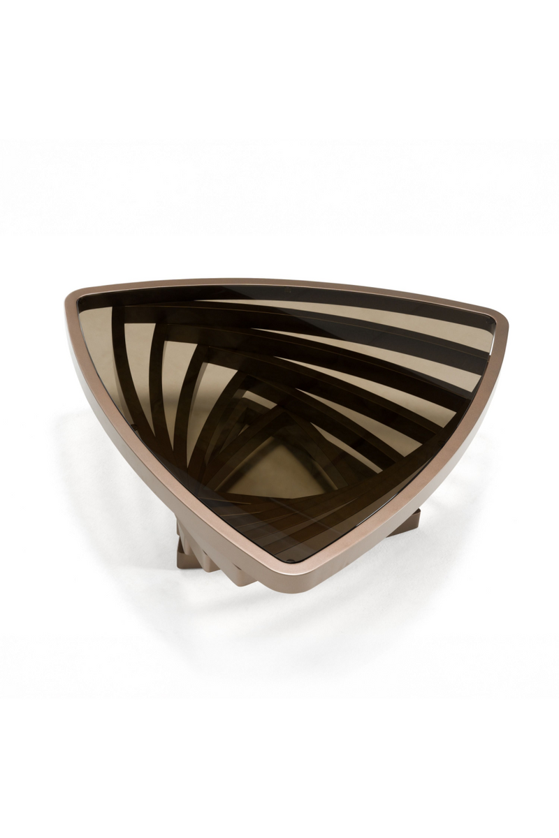 Brown Glass Triangular Coffee Table | OROA Modern Jovial | Oroatrade.com