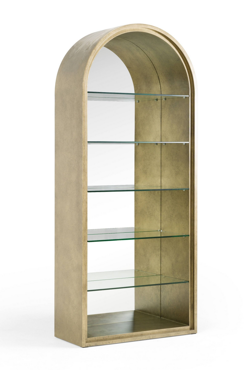 Antique Brass Arched Bookcase | OROA Modern Poise | Oroatrade.com