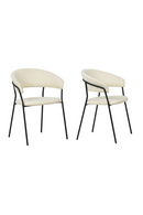 White Curved Dining Chairs (2) | OROA Modern Marlynn | Oroatrade.com