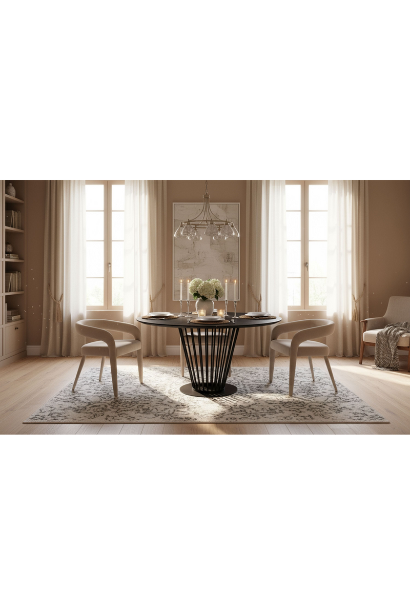 Black Oak Round Dining Table | OROA Modern Conroy | Oroatrade.com