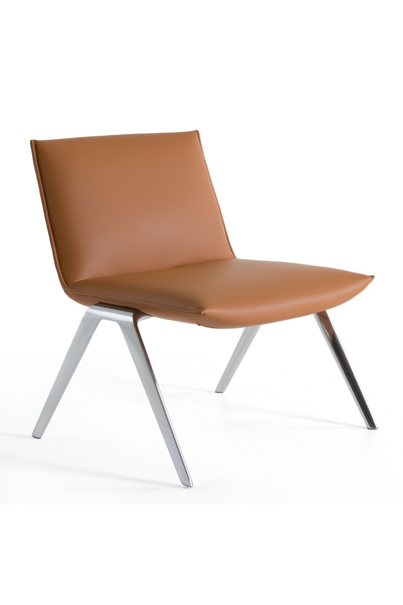Brown Vegan Leather Accent Chair | OROA Modern Cedric | Oroatrade.com
