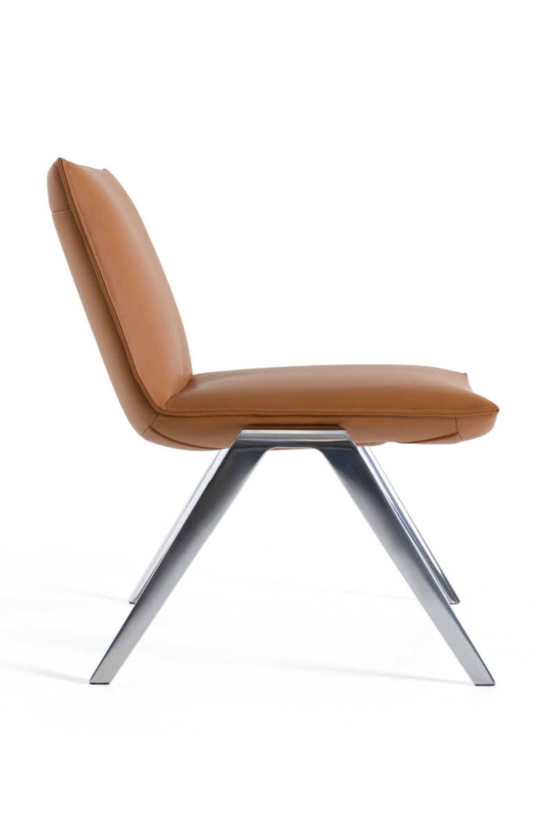 Brown Vegan Leather Accent Chair | OROA Modern Cedric | Oroatrade.com