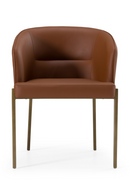 Curved Brown Leather Dining Chair | OROA Modern Aragon | Oroatrade.com