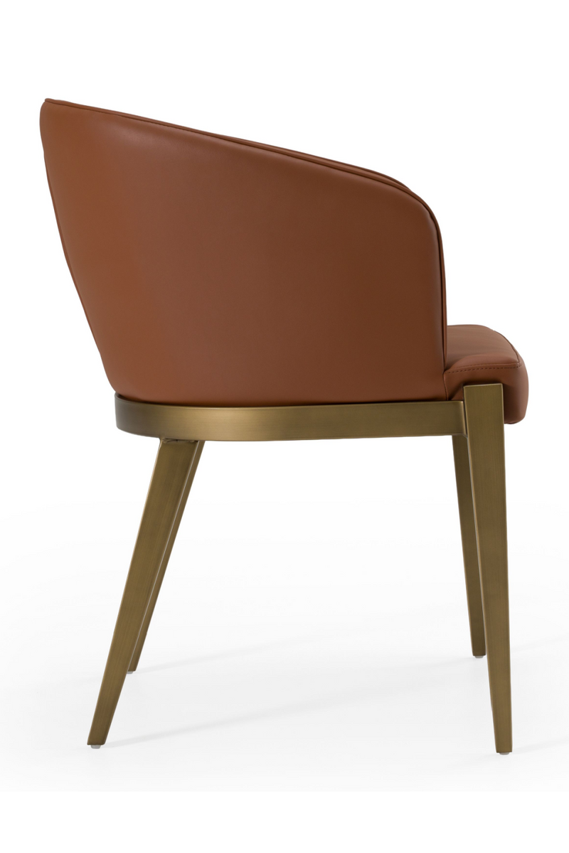 Curved Brown Leather Dining Chair | OROA Modern Aragon | Oroatrade.com
