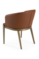 Curved Brown Leather Dining Chair | OROA Modern Aragon | Oroatrade.com