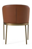 Curved Brown Leather Dining Chair | OROA Modern Aragon | Oroatrade.com