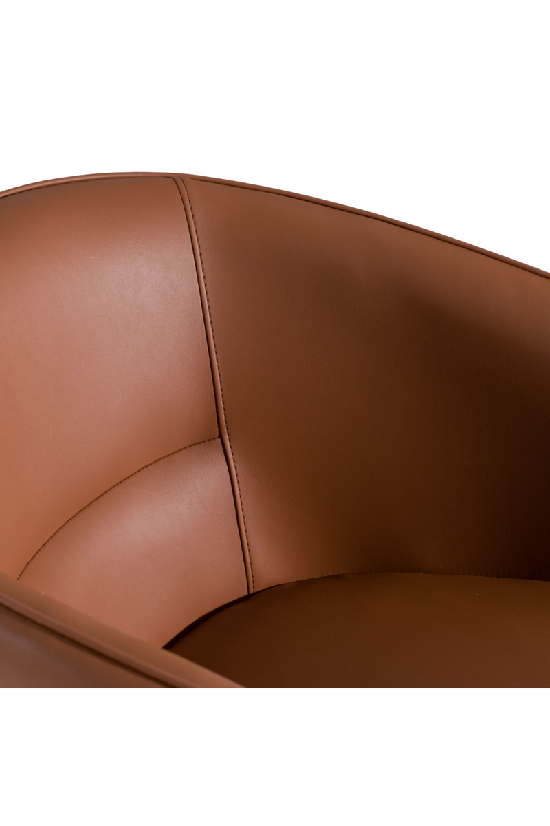 Curved Brown Leather Dining Chair | OROA Modern Aragon | Oroatrade.com