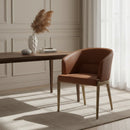 Curved Brown Leather Dining Chair | OROA Modern Aragon | Oroatrade.com