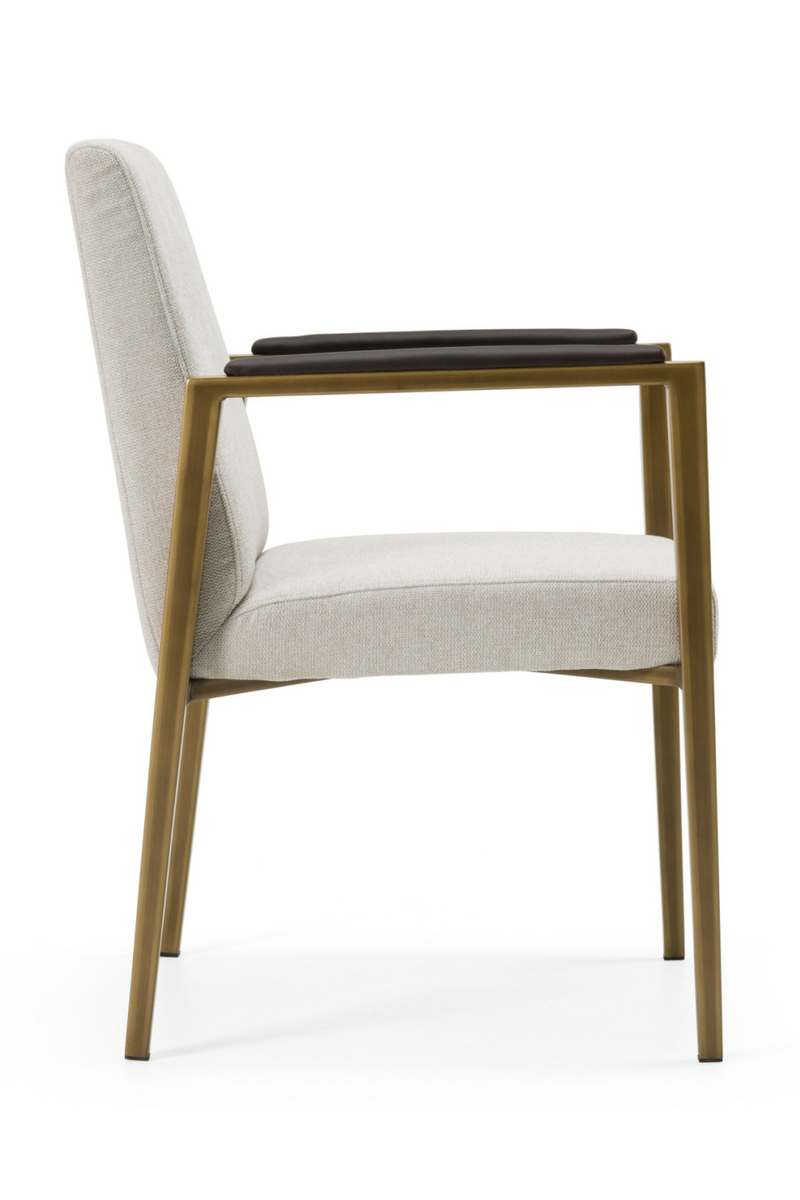 Brass Framed White Dining Chair | OROA Modern Sanders | Oroatrade.com