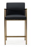 Black Vegan Leather Counter Chair | OROA Modern Custer | Oroatrade.com
