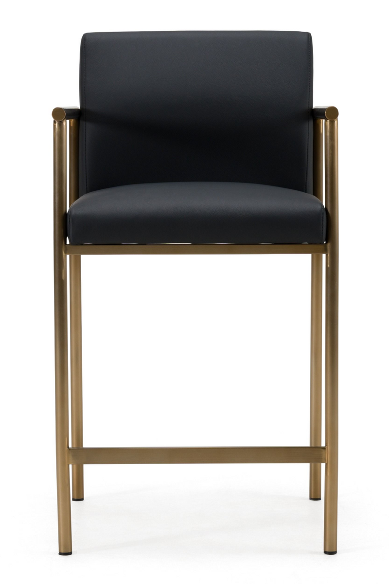 Black Vegan Leather Counter Chair | OROA Modern Custer | Oroatrade.com
