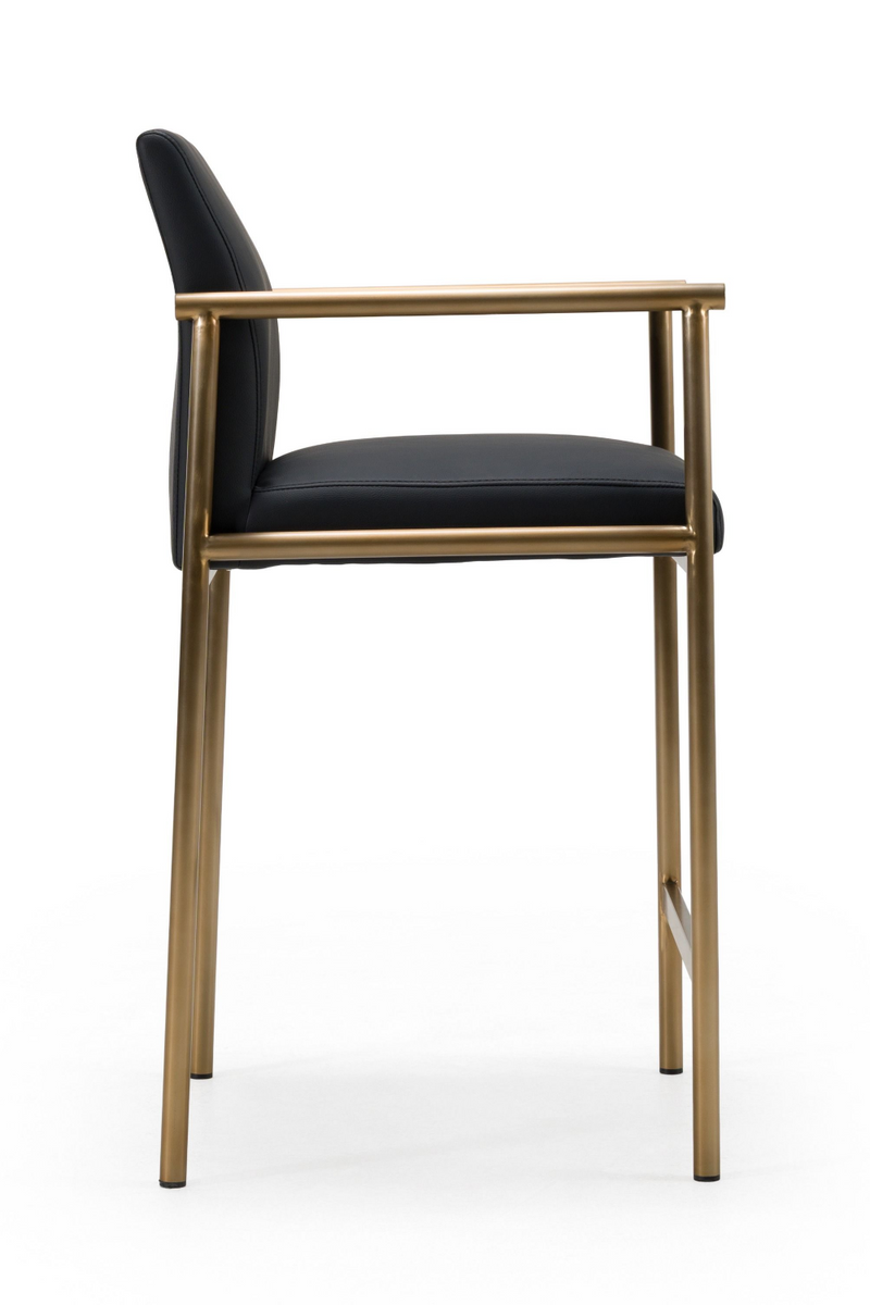 Black Vegan Leather Counter Chair | OROA Modern Custer | Oroatrade.com