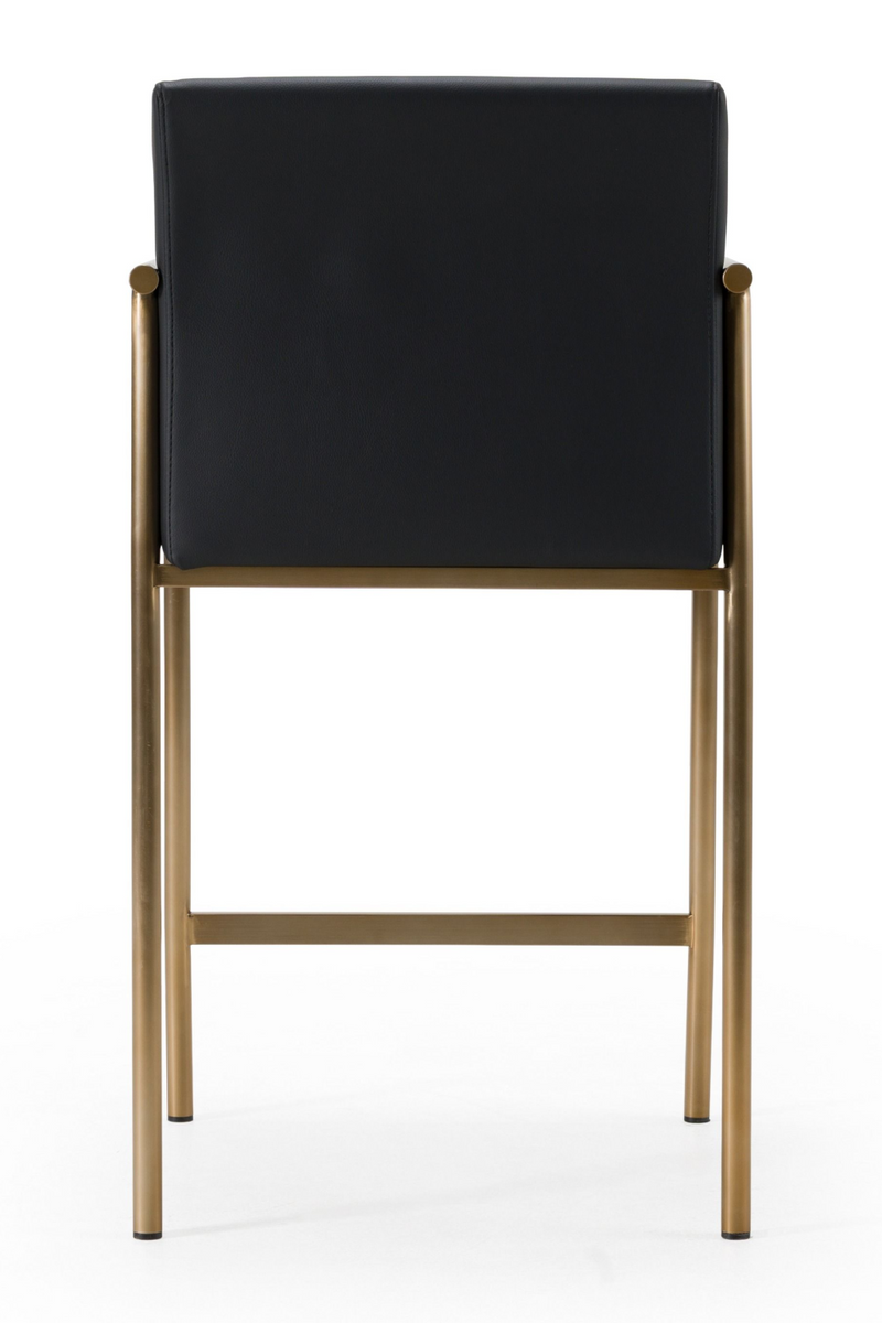 Black Vegan Leather Counter Chair | OROA Modern Custer | Oroatrade.com