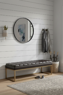 Brown Vegan Leather Dining Bench | OROA Modern Bridger | Oroatrade.com