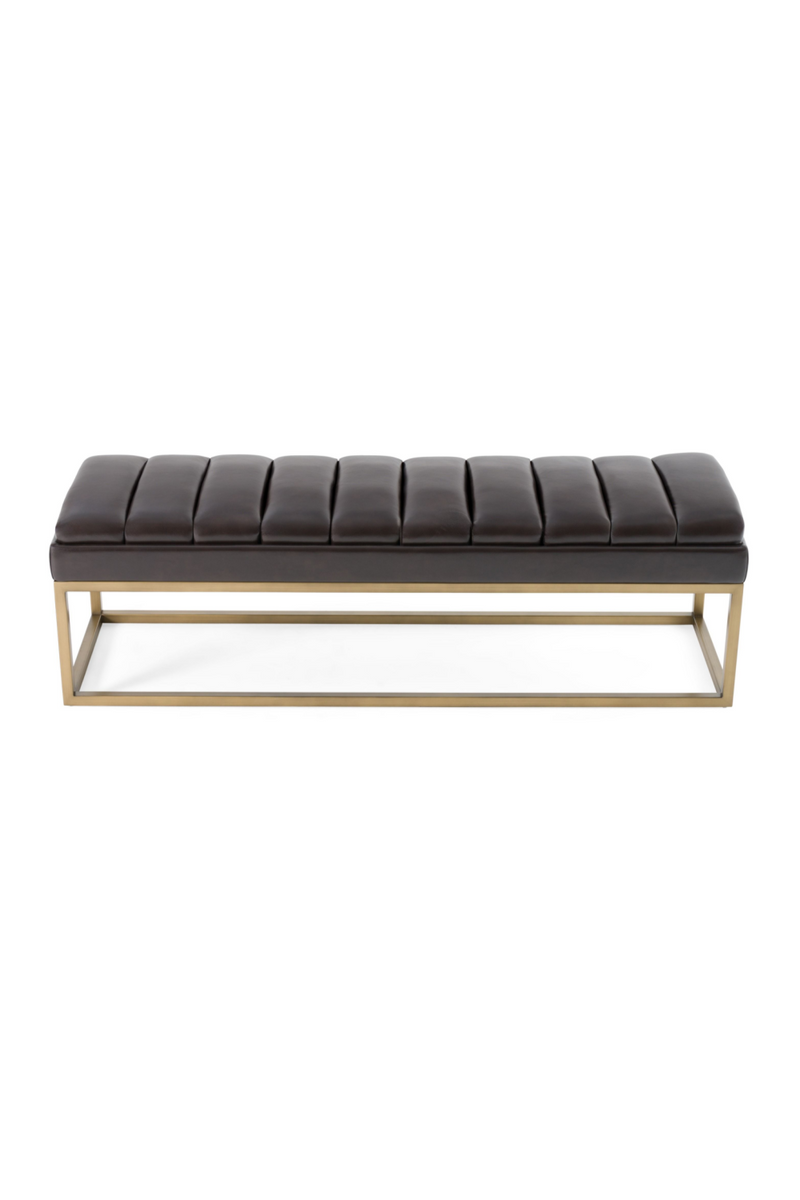Brown Vegan Leather Dining Bench | OROA Modern Bridger | Oroatrade.com