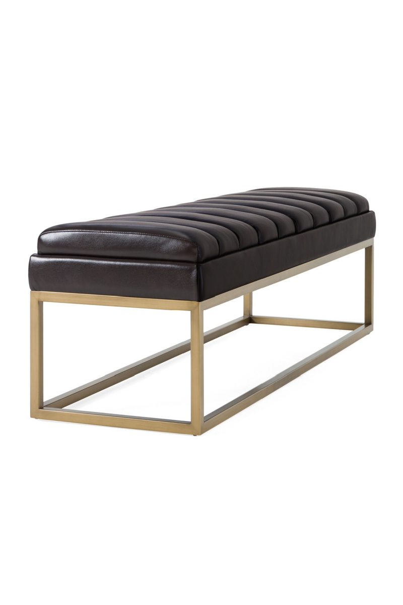 Brown Vegan Leather Dining Bench | OROA Modern Bridger | Oroatrade.com
