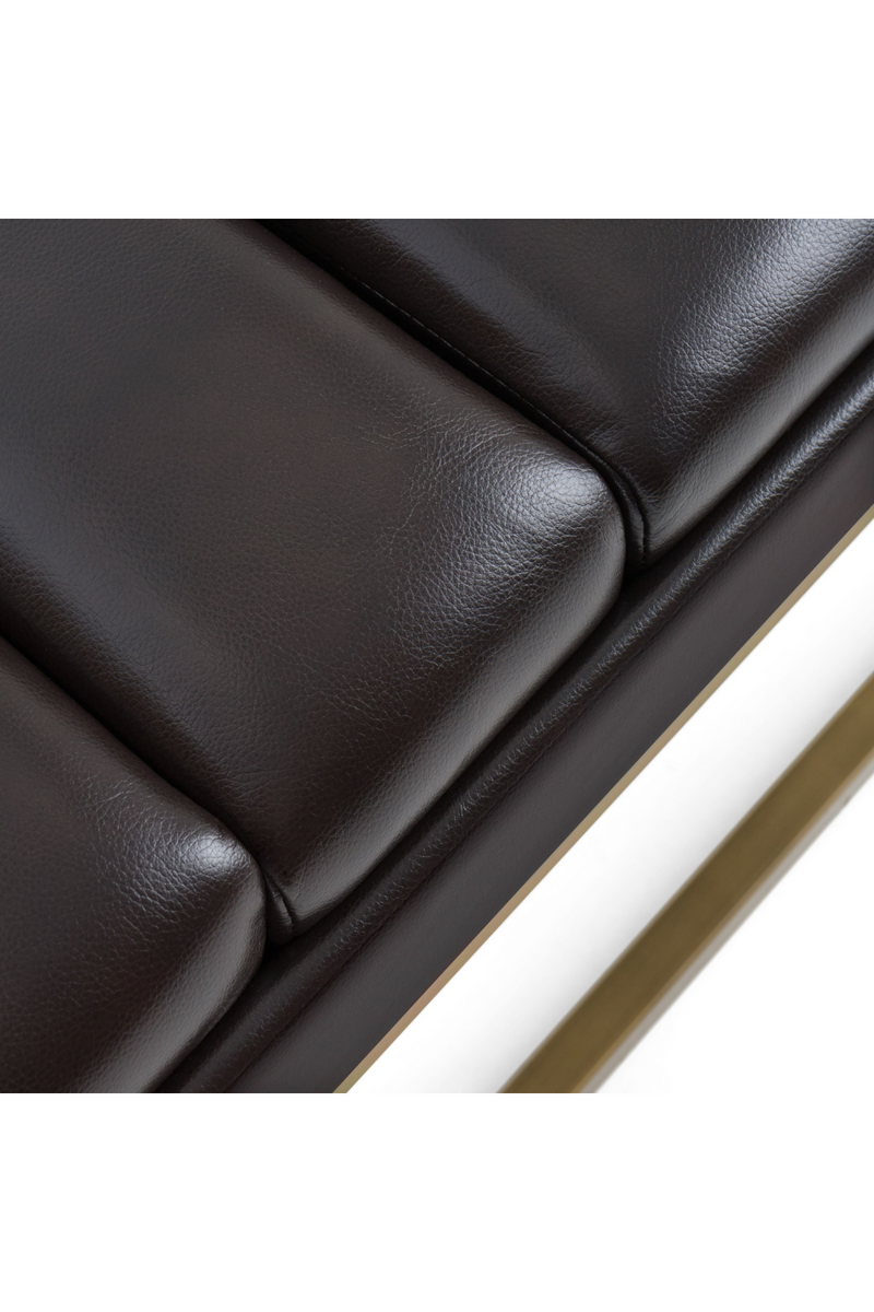 Brown Vegan Leather Dining Bench | OROA Modern Bridger | Oroatrade.com