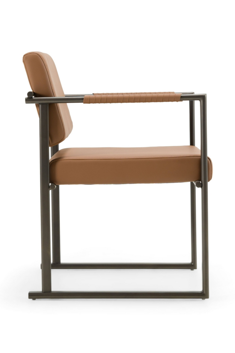 Brown Vegan Leather Dining Chair | OROA Modern Atlan | Oroatrade.com