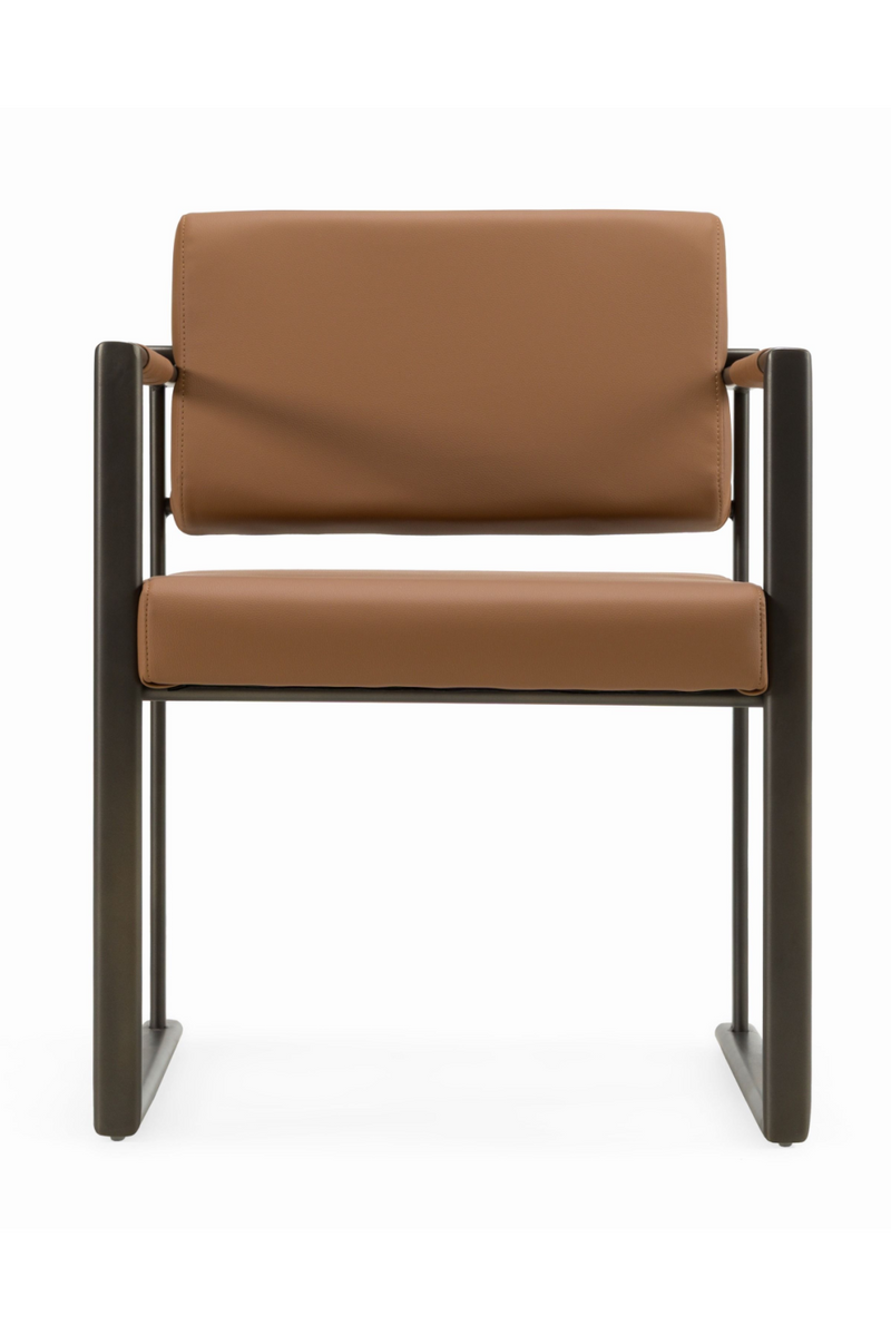 Brown Vegan Leather Dining Chair | OROA Modern Atlan | Oroatrade.com