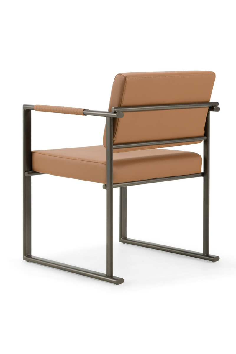 Brown Vegan Leather Dining Chair | OROA Modern Atlan | Oroatrade.com