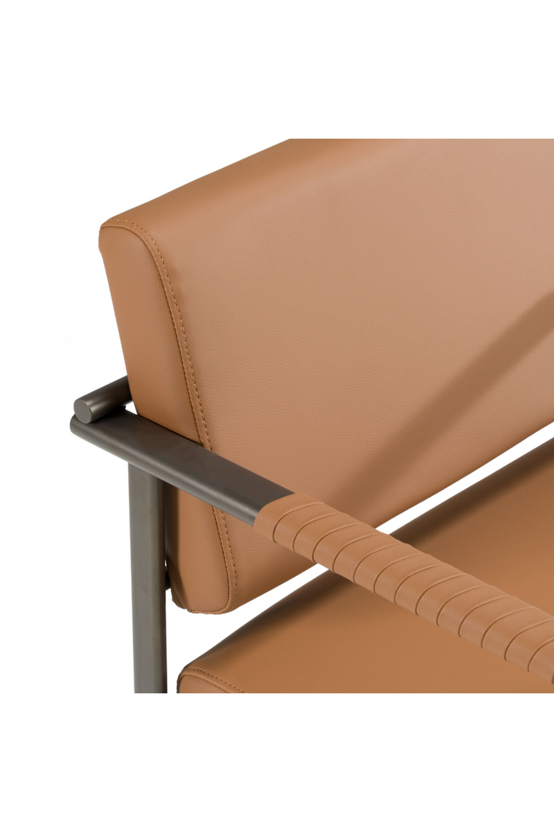 Brown Vegan Leather Dining Chair | OROA Modern Atlan | Oroatrade.com
