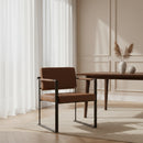 Brown Vegan Leather Dining Chair | OROA Modern Atlan