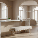 Beige Fabric Dining Bench | OROA Modern Hathaway
