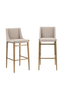 Beige Sloped-Arm Bar Stools (2) | OROA Modern Mimi | Oroatrade.com