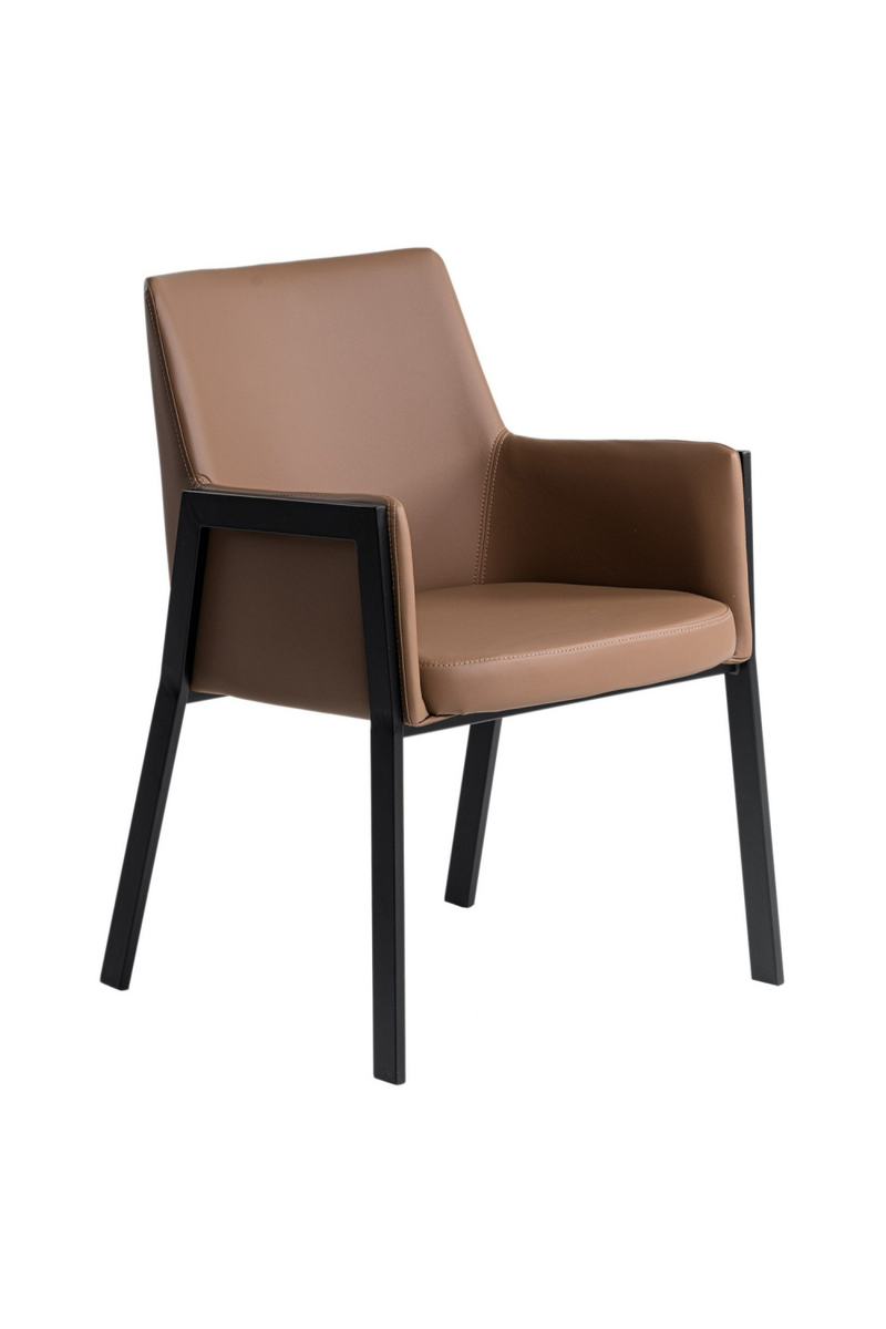 Brown Vegan Leather Dining Chair | OROA Modern Leshay | Oroatrade.com