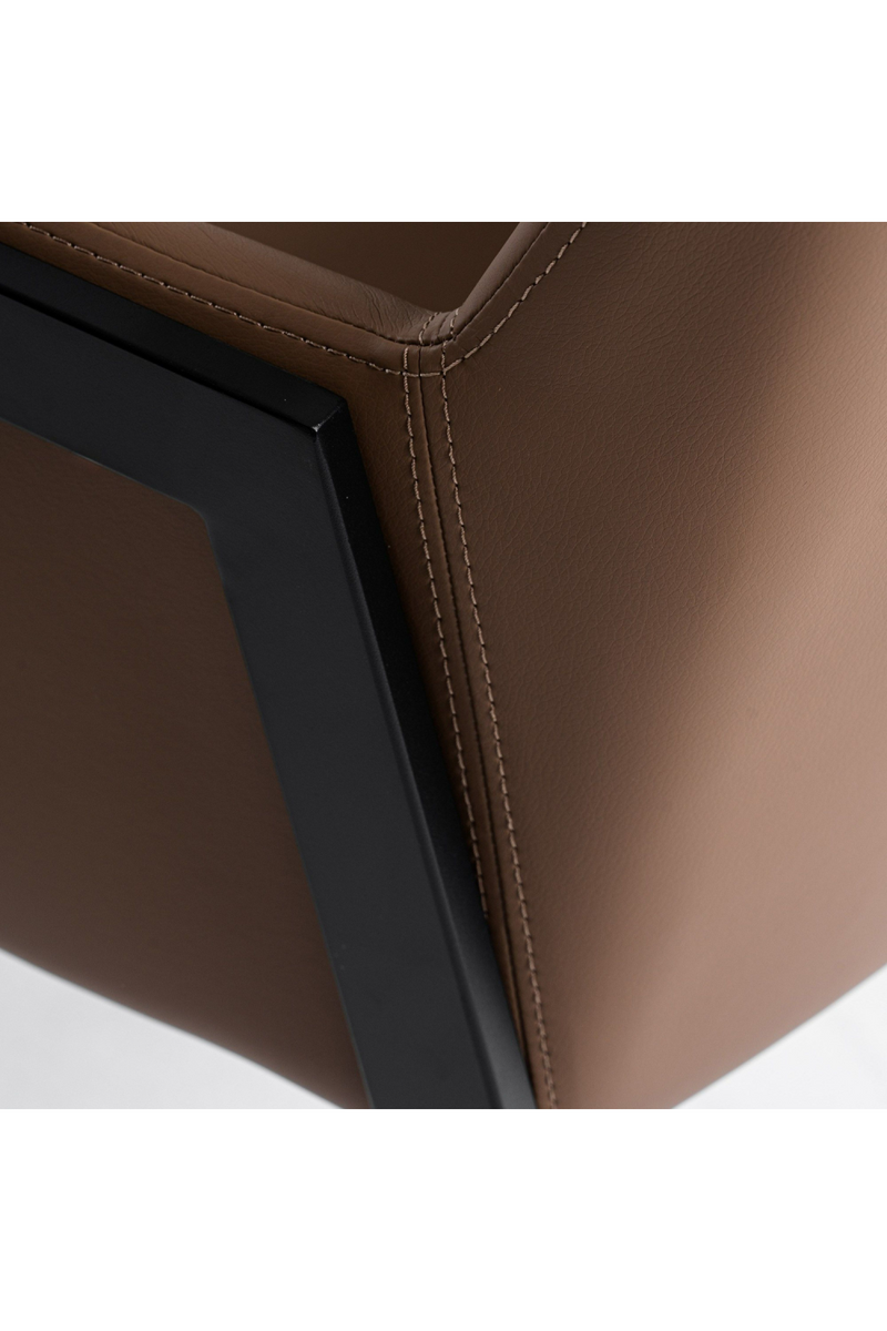Brown Vegan Leather Dining Chair | OROA Modern Leshay | Oroatrade.com