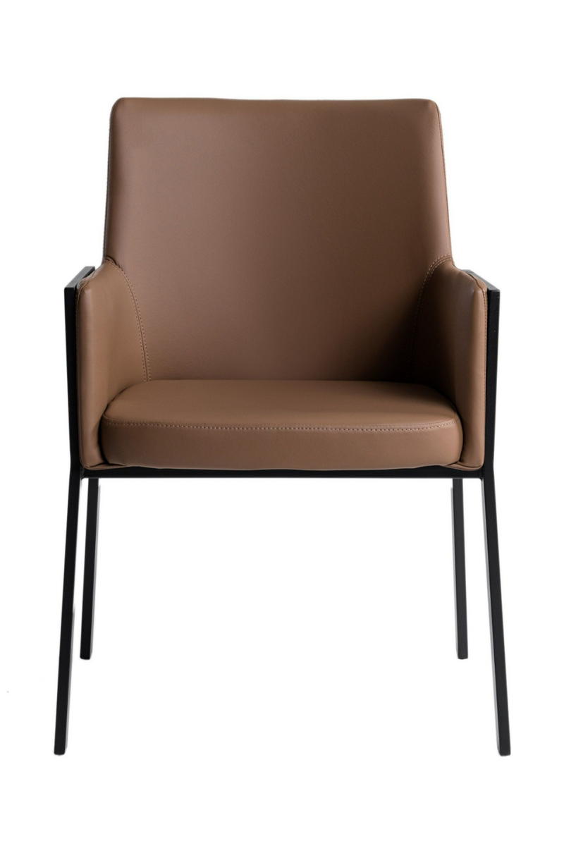 Brown Vegan Leather Dining Chair | OROA Modern Leshay | Oroatrade.com