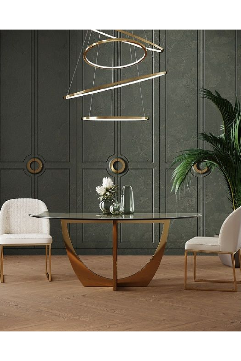 Gold Leaf Oval Dining Table | OROA Modern Chambers |  Oroatrade.com