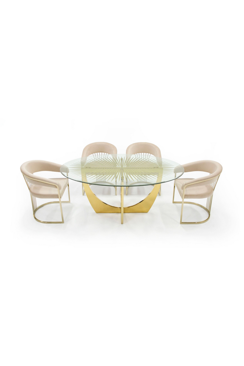 Gold Leaf Oval Dining Table | OROA Modern Chambers |  Oroatrade.com