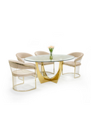 Gold Leaf Oval Dining Table | OROA Modern Chambers |  Oroatrade.com
