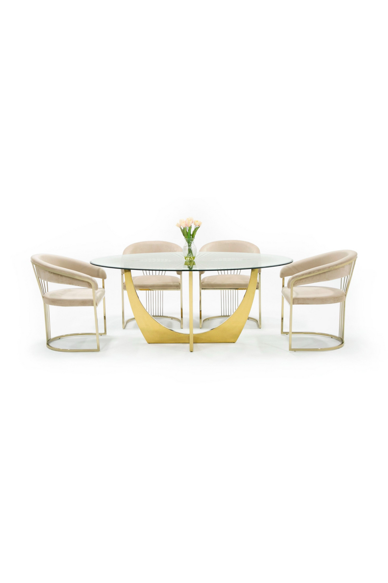 Gold Leaf Oval Dining Table | OROA Modern Chambers |  Oroatrade.com
