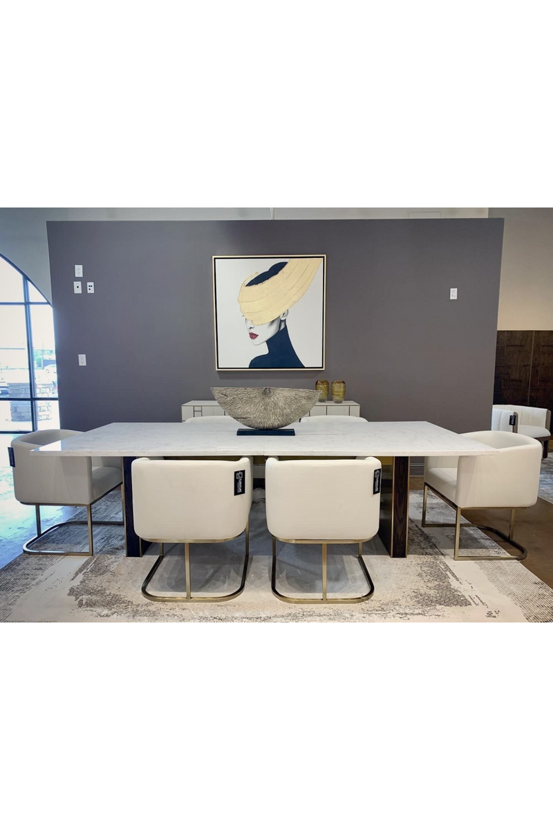 White Marble Rectangular Dining Table | OROA Modern Auer | Oroatrade.com