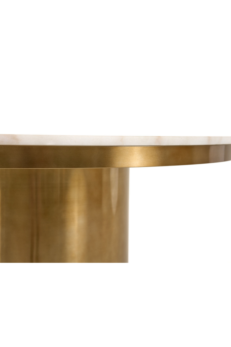 White Marble Round Dining Table | OROA Modern Rocky | Oroatrade.com