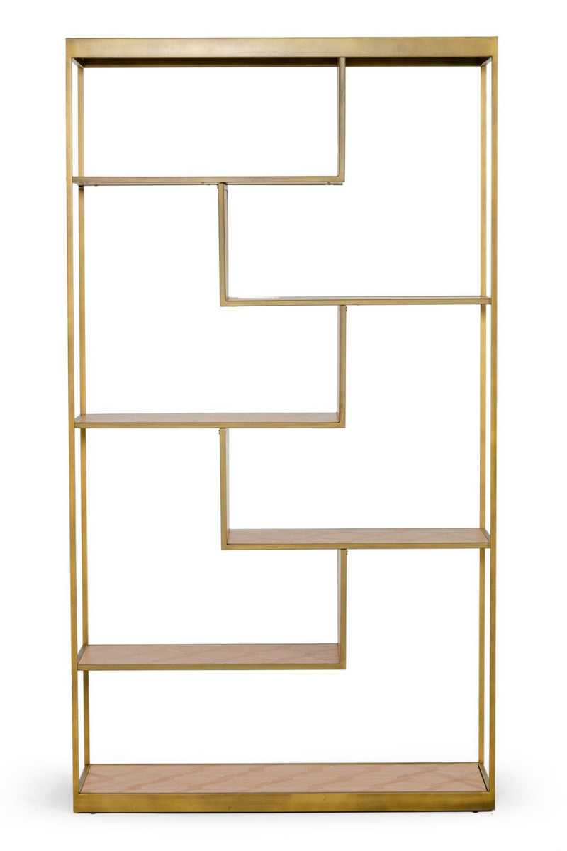 Brass-Framed Oak Bookshelf | OROA Modern Jessica | Oroatrade.com