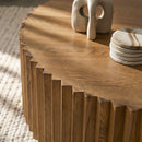 Reeded Walnut Round Coffee Table | OROA Modern Espana | Oroatrade.com