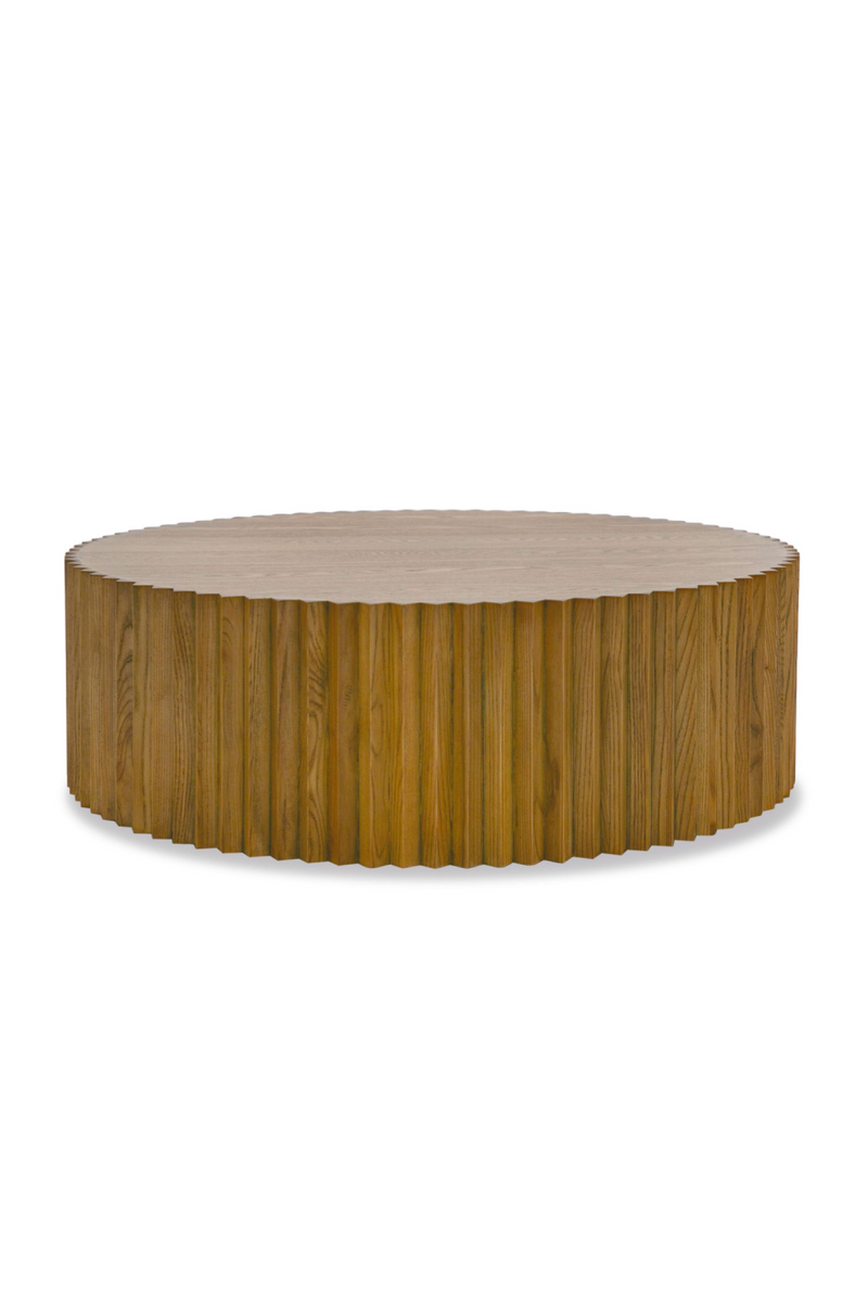 Reeded Walnut Round Coffee Table | OROA Modern Espana | Oroatrade.com