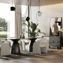 Black Wave Glass Dining Table | OROA Modern Calexico