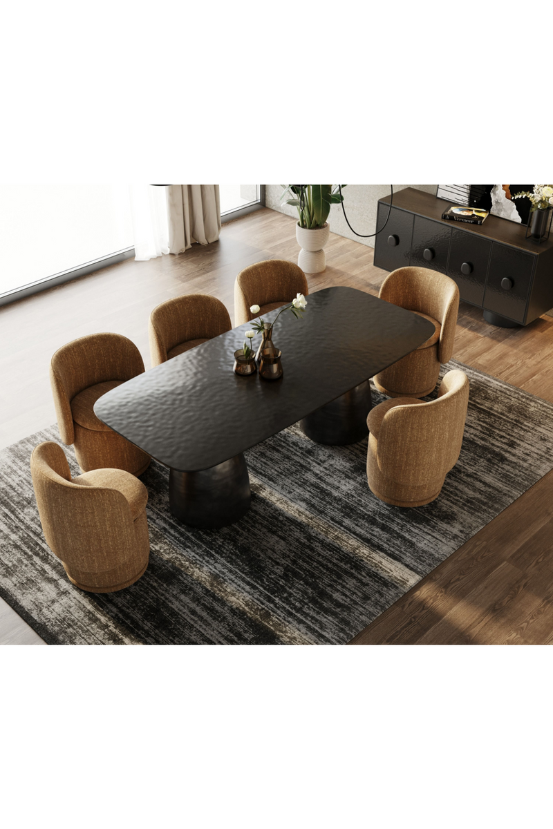 Black Wave Glass Dining Table | OROA Modern Calexico | Oroatrade.com