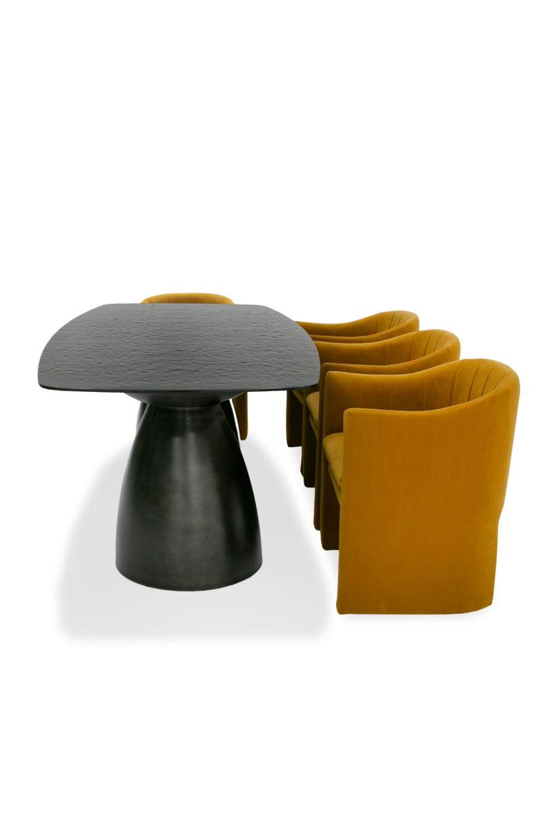 Black Wave Glass Dining Table | OROA Modern Calexico | Oroatrade.com